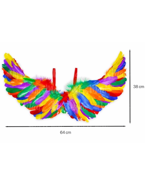 Alas plumas multicolor 38x64 cms