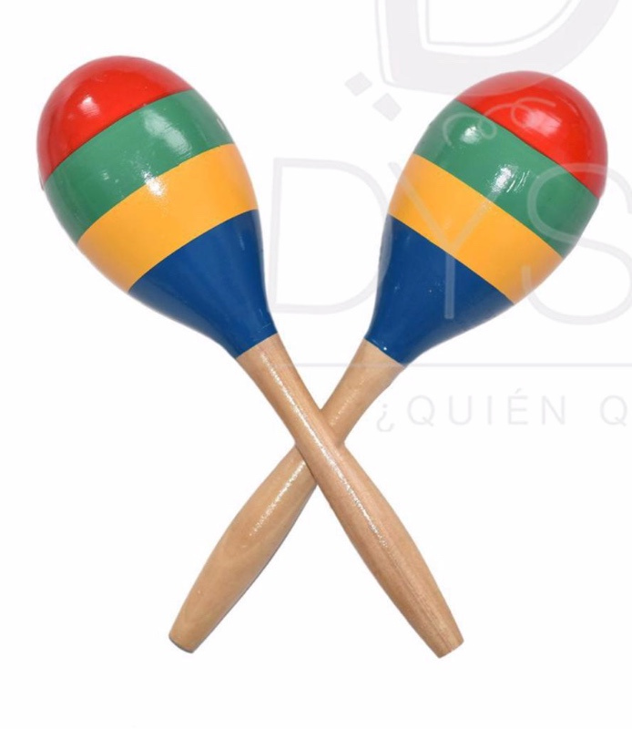 Par maracas multicolor madera