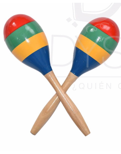 Par maracas multicolor madera