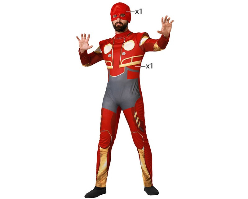 Disfraz Héroe comic rojo adulto