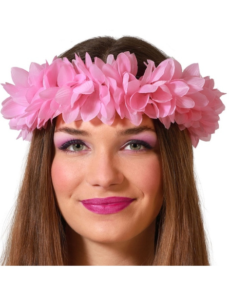 Corona flores rosa