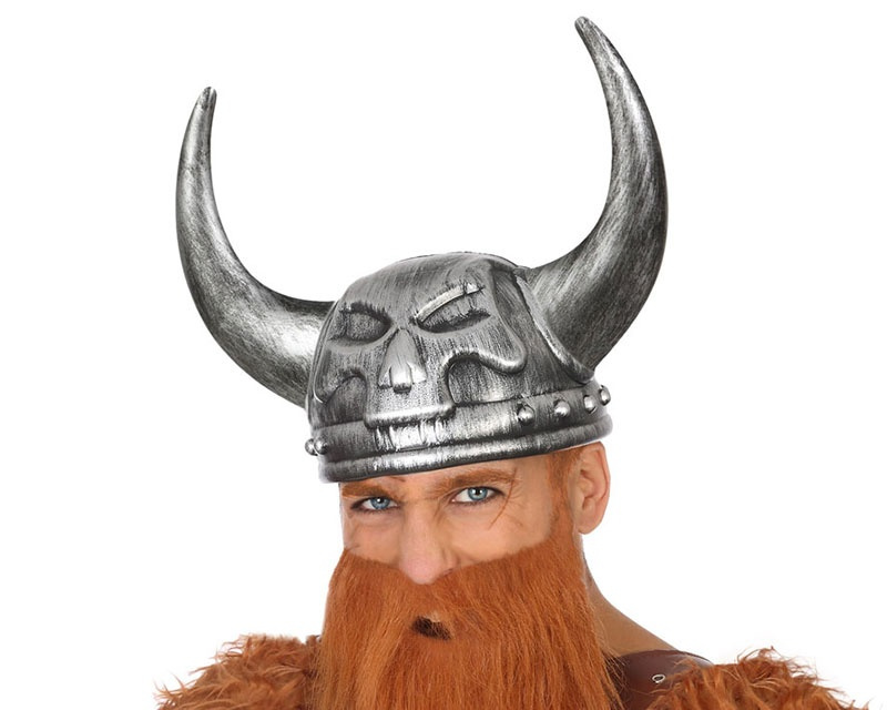 Casco Vikingo adulto plateado