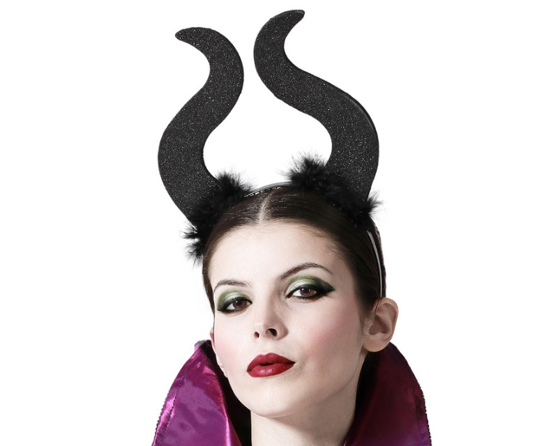 Diadema cuernos negro halloween