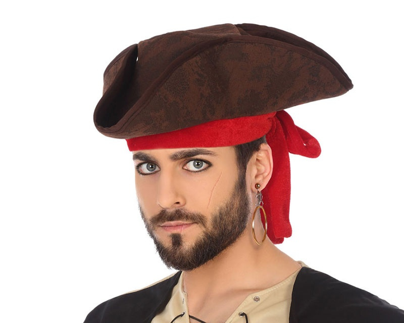Sombrero pirata marrón adulto