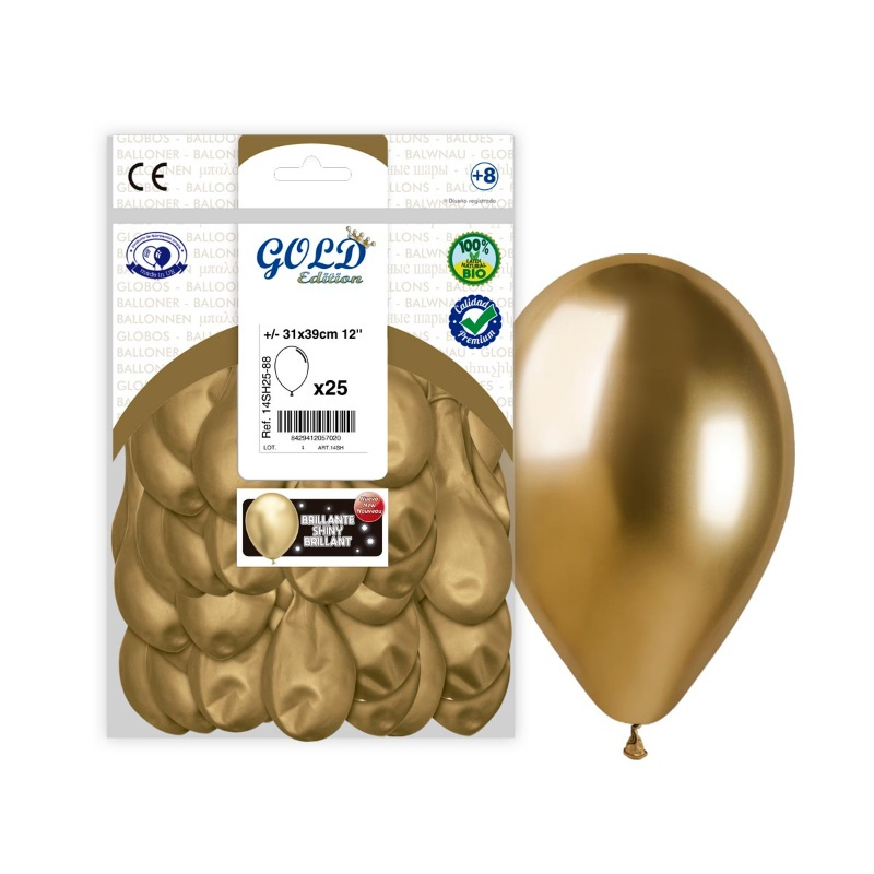 Bolsa 25 globos Espejo Oro-88