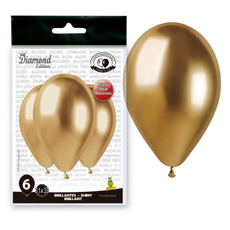 Bolsa 6 globos espejo Oro