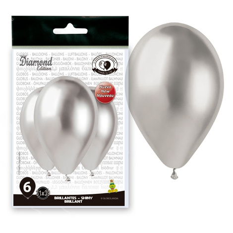 Bolsa 6 globos espejo Plata