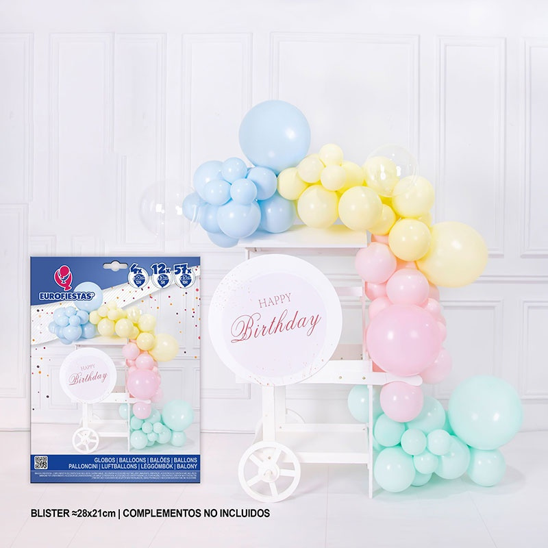 Set Organico Globo Pastel+Transparente