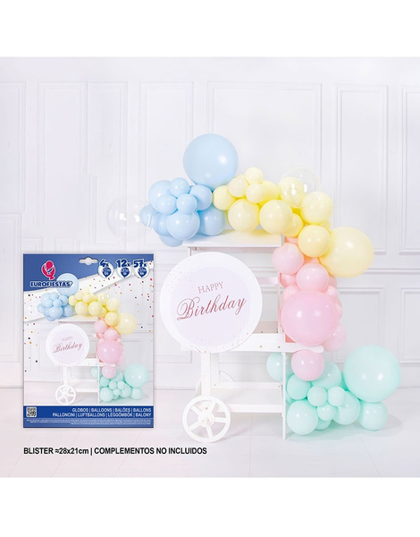 Set Organico Globo Pastel+Transparente