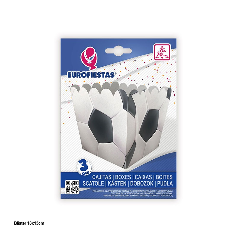 Caja Palomitas balones  Futbol 3pcs