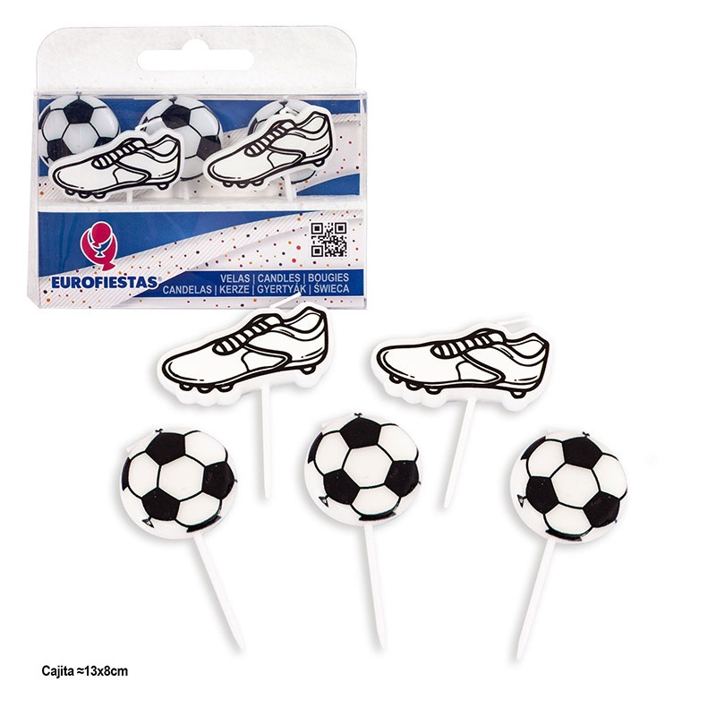 Velas Futbol Botas y Balones 5pcs