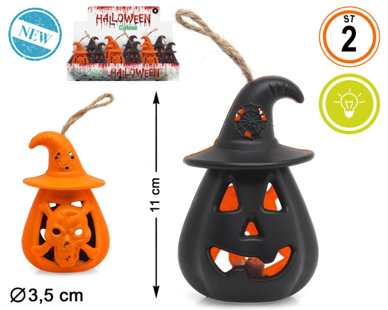Calabaza con luz halloween col.surtidos