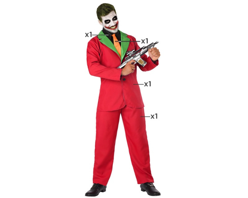 Disfraz Payaso loco rojo adulto