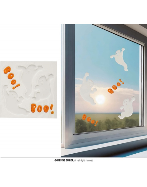 Decoración ventana gel Fantasmas