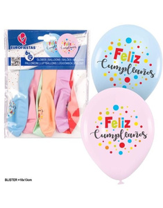 6 Globos impresos F.Cumple lunares