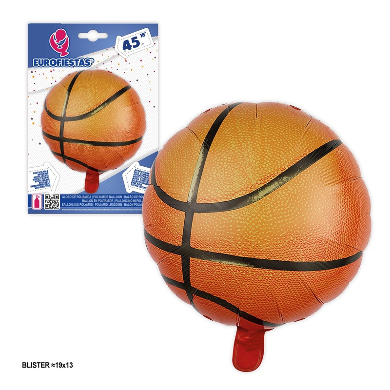 Globo poliamida balón basket 45 cms.