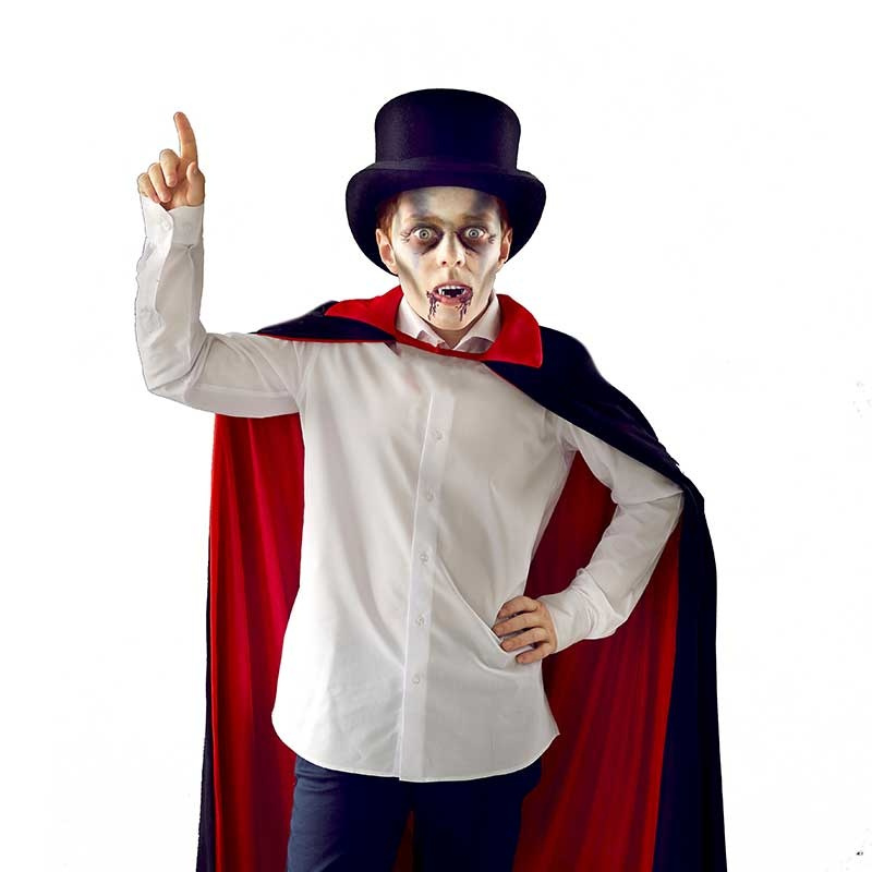 Capa vampiro bicolor infantil  100cms.