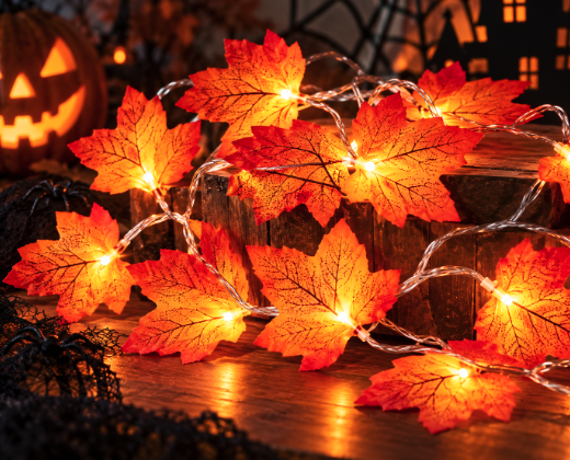 Guirnalda hojas luminosa 10 LEDS