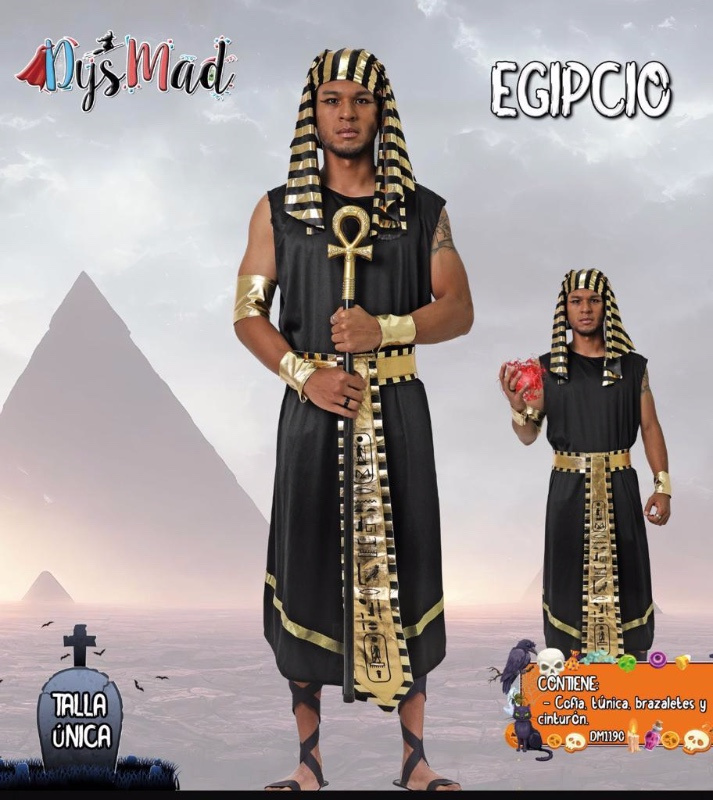 Disfraz Egipcio negro-dorado para hombre