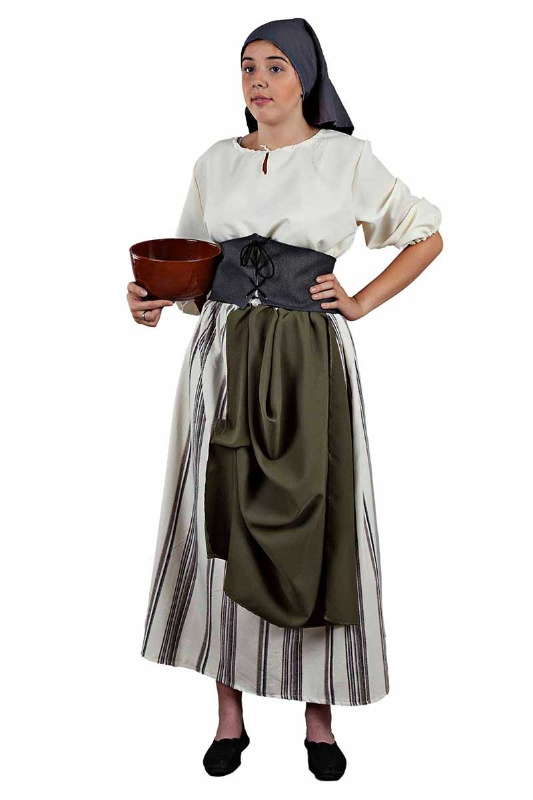 Disfraz Granjera medieval para mujer