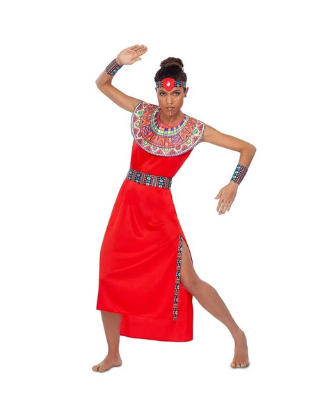 Disfraz mujer Massai roja adulta ML