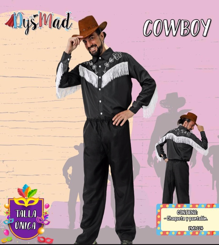 Disfraz Cowboy negro TV  adulto