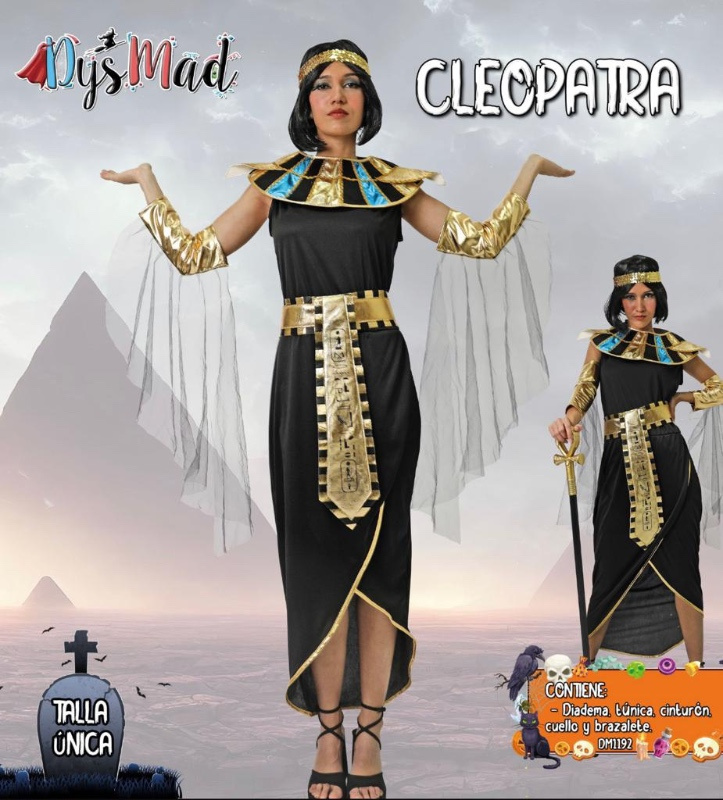 Disfraz Cleopatra negro/dorado mujer