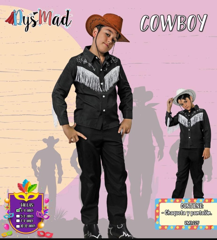 Disfraz Cowboy negro TV infantil