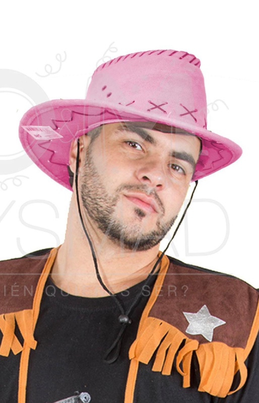 Sombrero vaquero rosa adulto