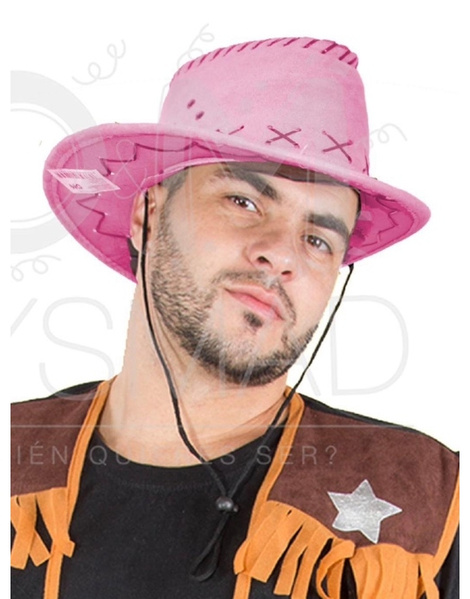 Sombrero vaquero rosa adulto