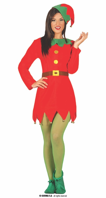 Disfraz Elfa clásica roja para mujer