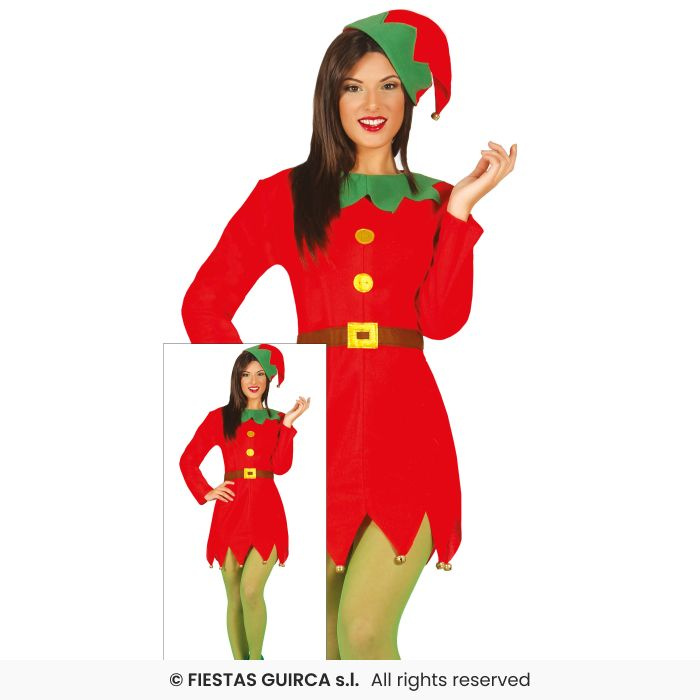Disfraz Elfa clásica roja para mujer