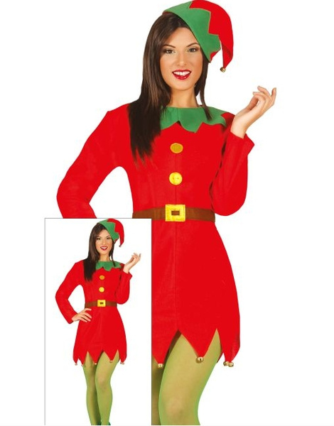 Disfraz Elfa clásica roja para mujer