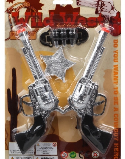 Blister 2 pistolas oeste con estrella