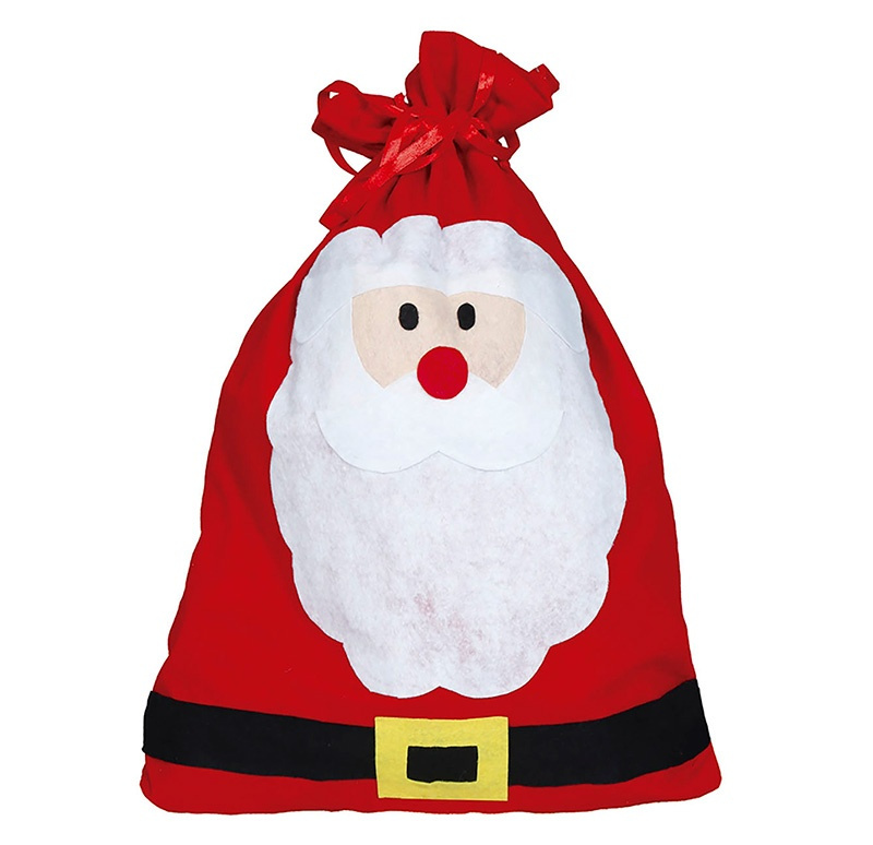 Saco Papa Noel decorado 50x70 cms.