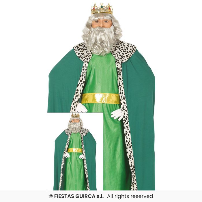 Disfraz Rey Mago verde para adulto