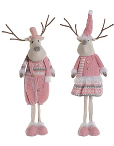Figura Reno rosa poliester grande
