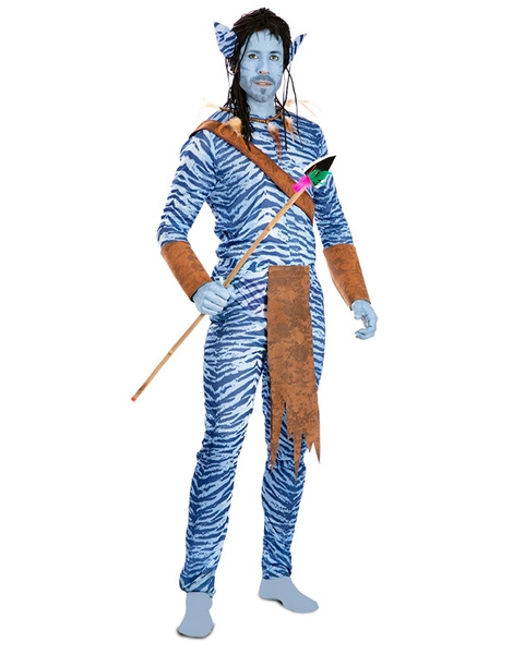 Disfraz Guerrero azul jungla adulto