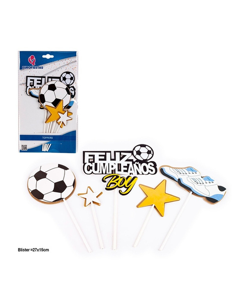 Topper f. Cumpleaños Futbol balon/estrel