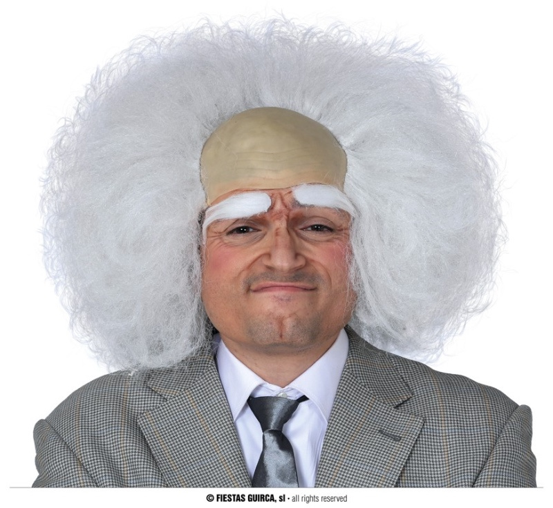 Peluca y calva blanca en caja