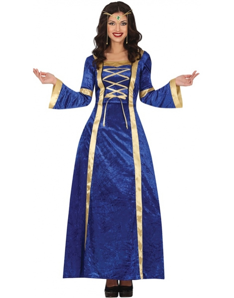 Disfraz Dama azul medieval para mujer