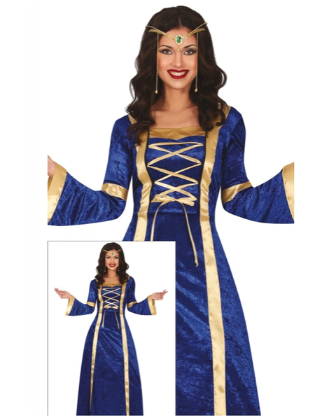 Disfraz Dama azul medieval para mujer