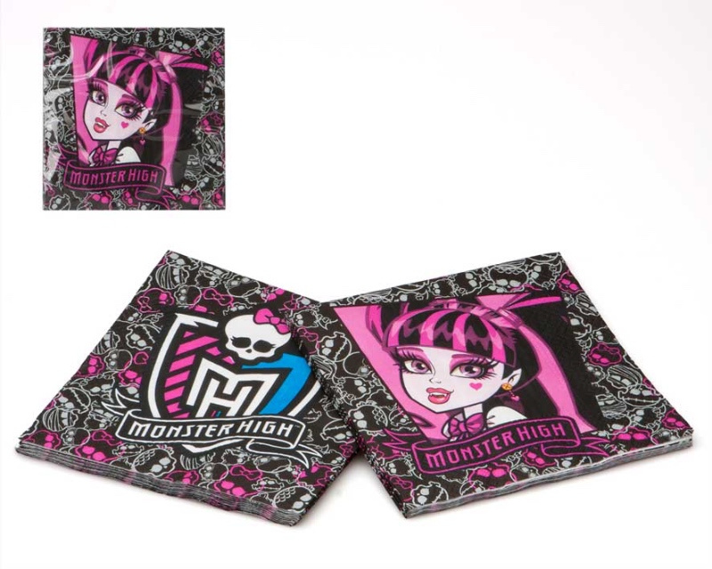 Pack 15 servilletas Monster high 33x33cm