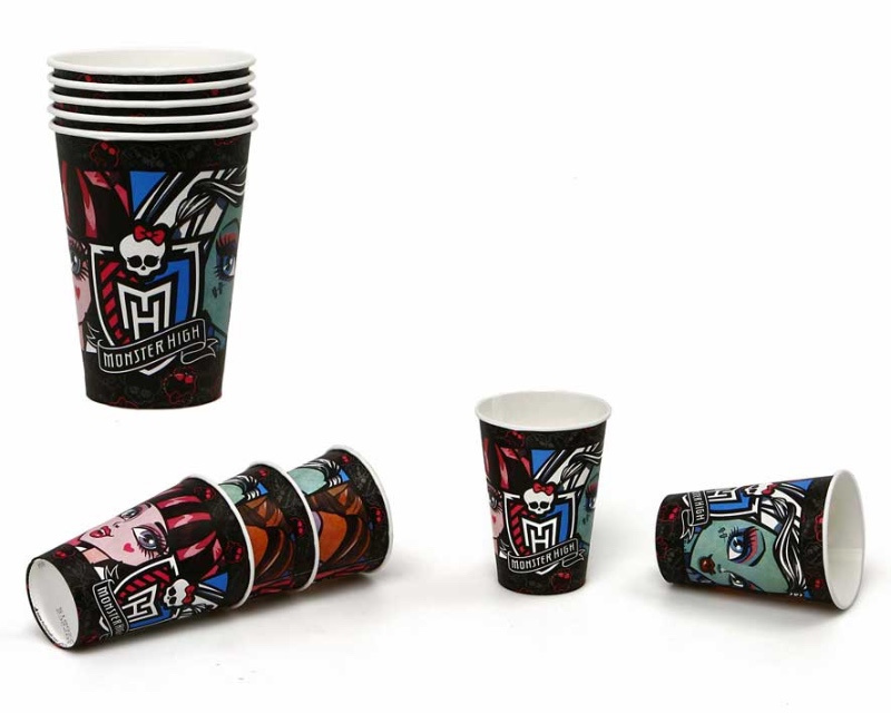 Pack 5 vasos  Monster high 180ml.