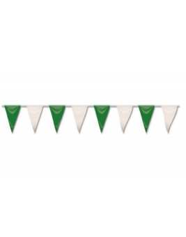 Bandera triángulo plástico verde/blanco