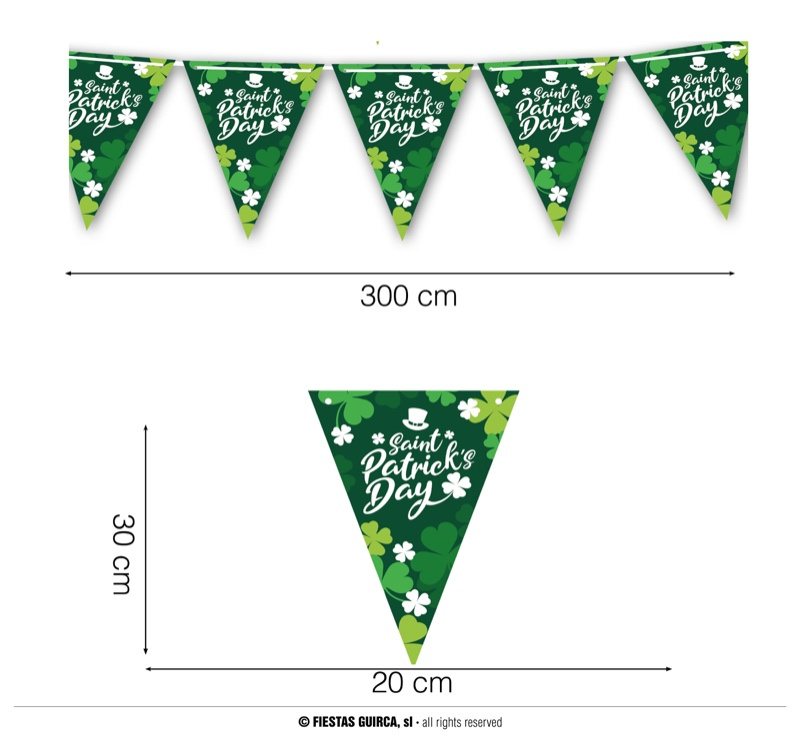 Gallardete St. Patricks 300cm papel