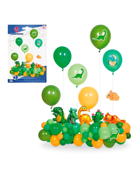 Set 42 Globos Dinos 6 Soportes MAx 125cm