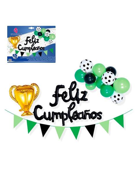 Set 15 Globos F.Cumpl. Futbol Guirnalda