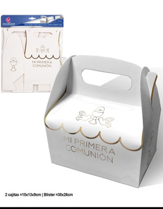 2 Cajitas Mi 1º Comunión Paloma c/asa