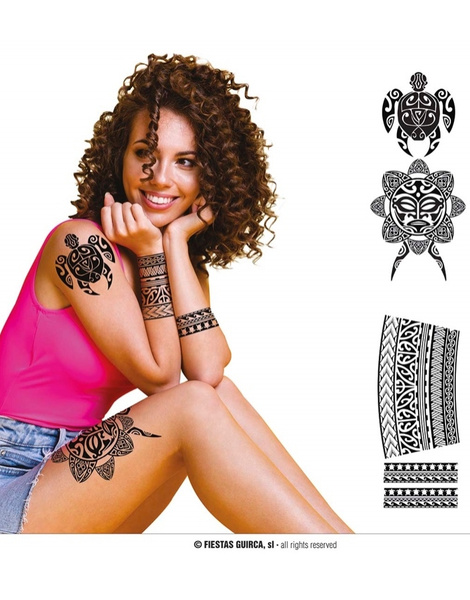 Tattos Flores Negras 14X30 cms.